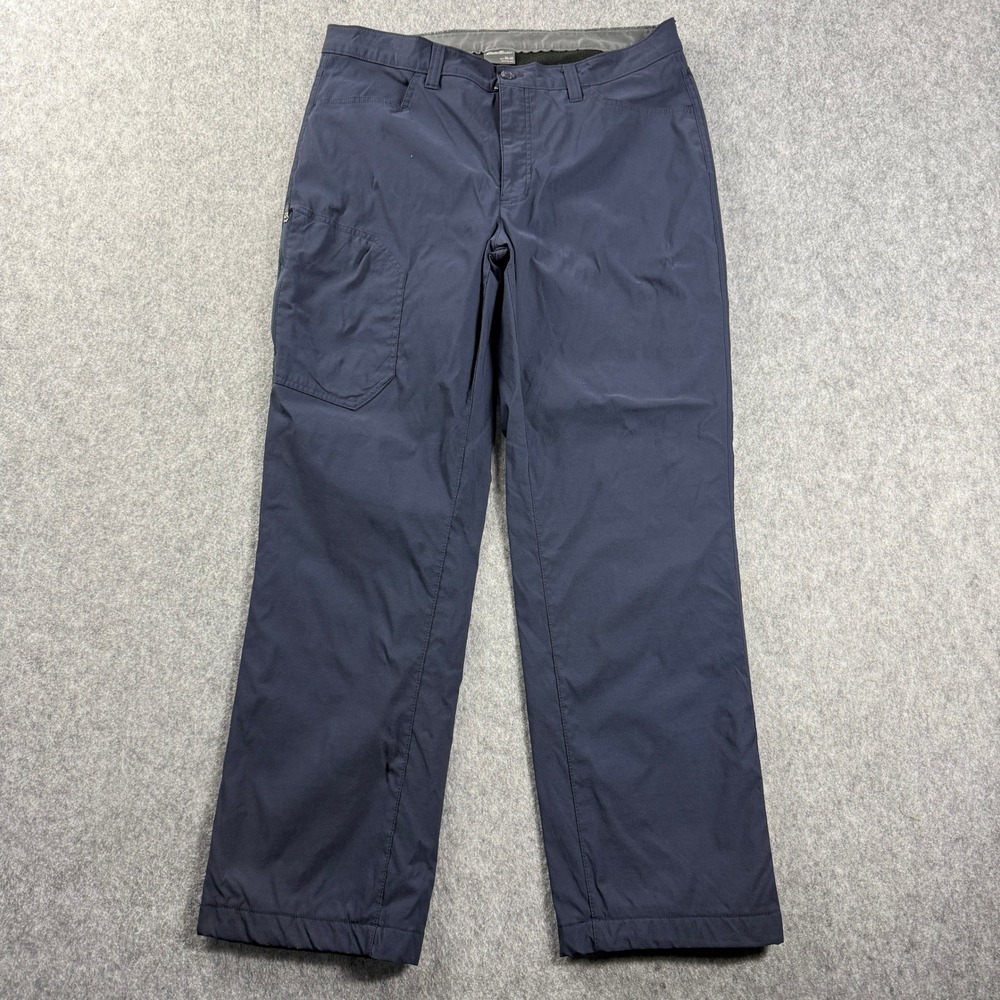 Eddie Bauer Mens Fleece Lined Tech Pants Navy Blue 35x30 Outdoor Hiking